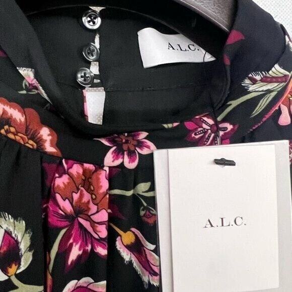 NEW NWT $525 A.L.C. Bold Floral Printed Nadia Dres - Picture 11 of 13